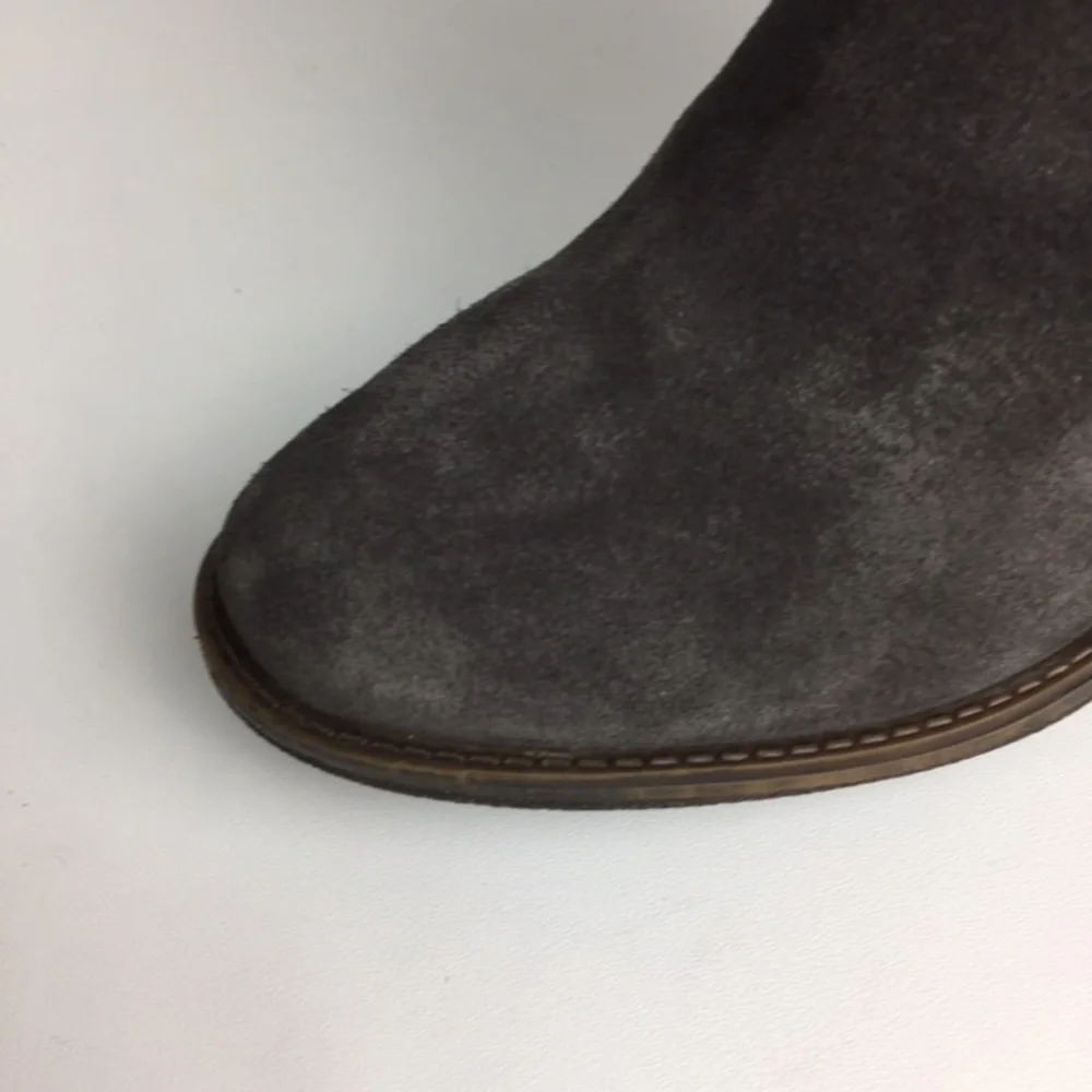 Lucky Ramsden Gray Suede Over the Knee OTK Heeled Boot 6